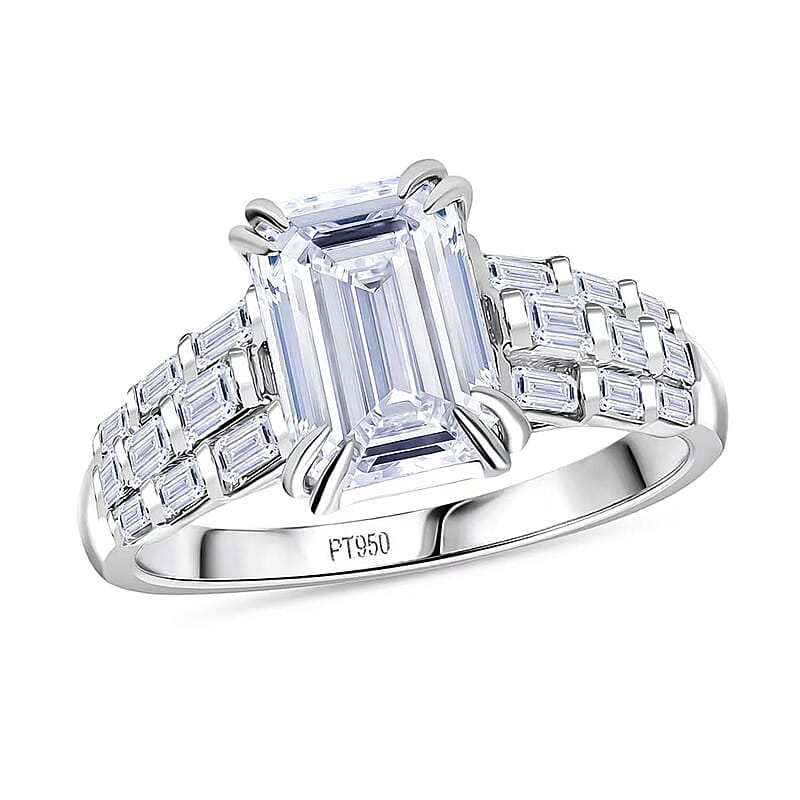 IGI Certified Luxuriant Lab Grown Diamond E-F VS 3.50 ctw Art Deco Ring in 950 Platinum (Size 10.0) 5.70 Grams