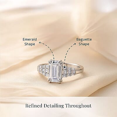 IGI Certified Luxuriant Lab Grown Diamond E-F VS 3.50 ctw Art Deco Ring in 950 Platinum (Size 10.0) 5.70 Grams