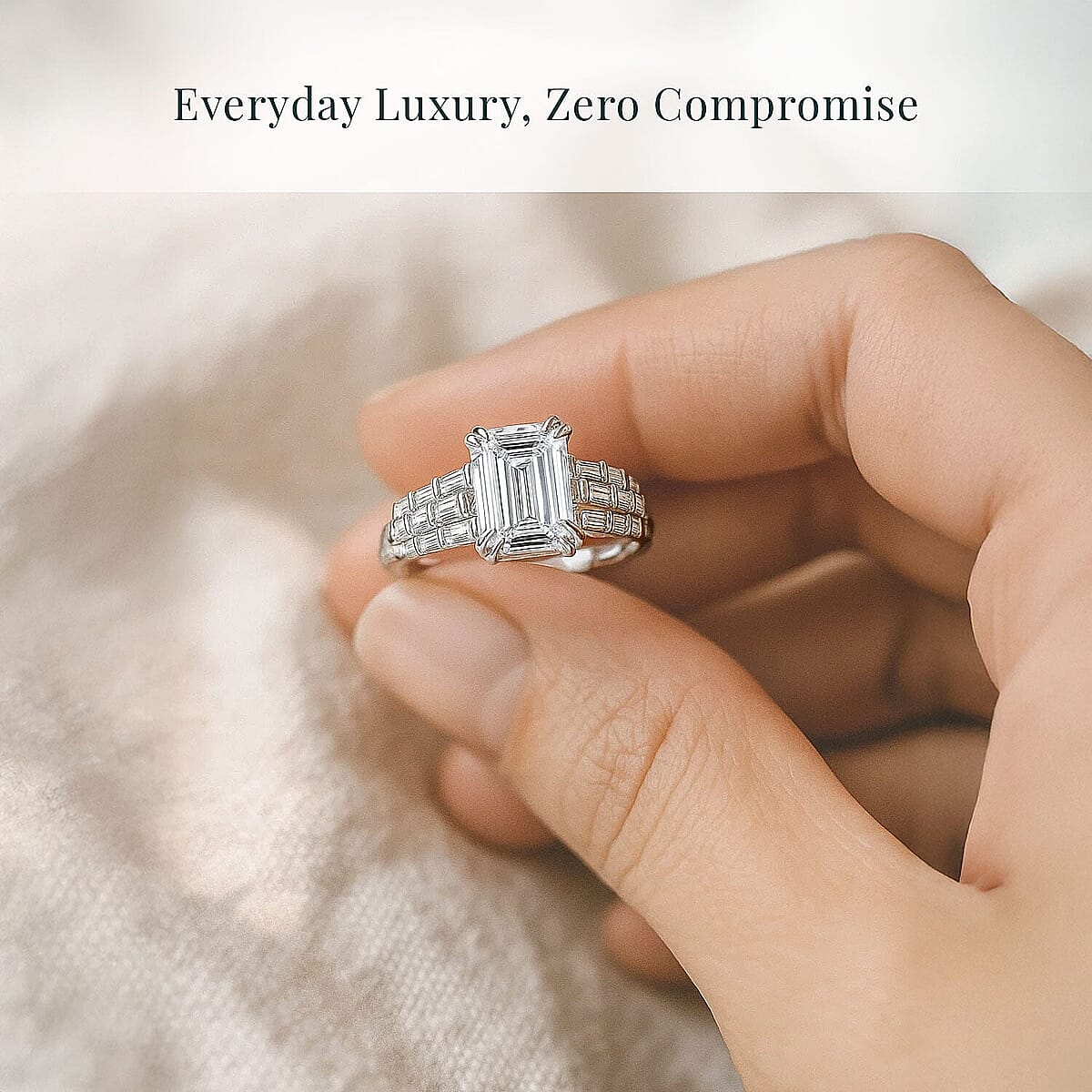 IGI Certified 950 Platinum Luxuriant Lab Grown Diamond (E-F, VS) Ring (Size 6.0) (5.70 g) 3.50 ctw image number 5
