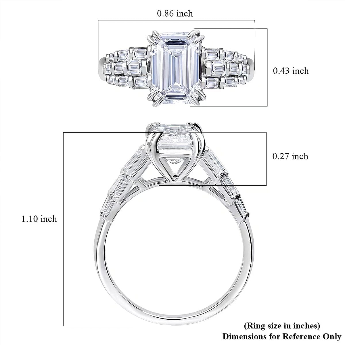 IGI Certified 950 Platinum Luxuriant Lab Grown Diamond (E-F, VS) Ring (Size 6.0) (5.70 g) 3.50 ctw image number 6
