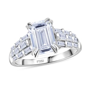 IGI Certified Luxuriant Lab Grown Diamond E-F VS 3.50 ctw Art Deco Ring in 950 Platinum (Size 7.0) 5.70 Grams