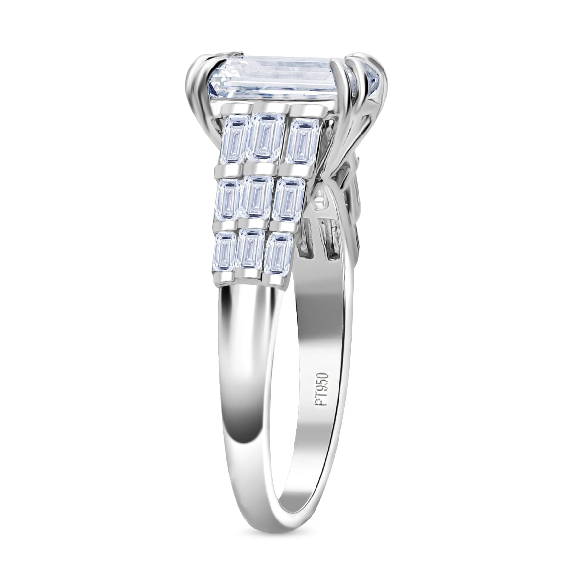 IGI Certified Luxuriant Lab Grown Diamond E-F VS 3.50 ctw Art Deco Ring in 950 Platinum (Size 7.0) 5.70 Grams image number 2
