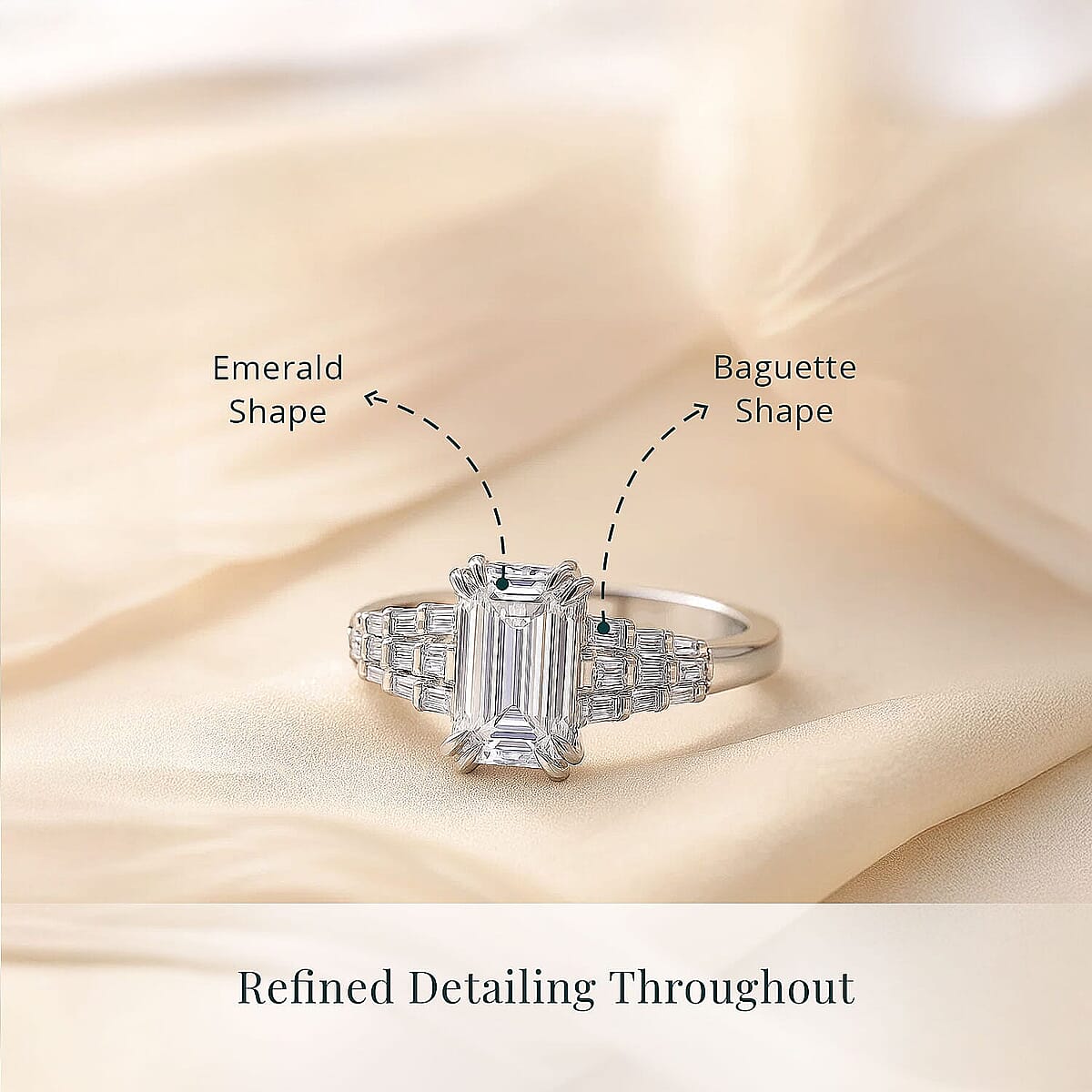 IGI Certified Luxuriant Lab Grown Diamond E-F VS 3.50 ctw Art Deco Ring in 950 Platinum (Size 7.5) 5.70 Grams image number 4