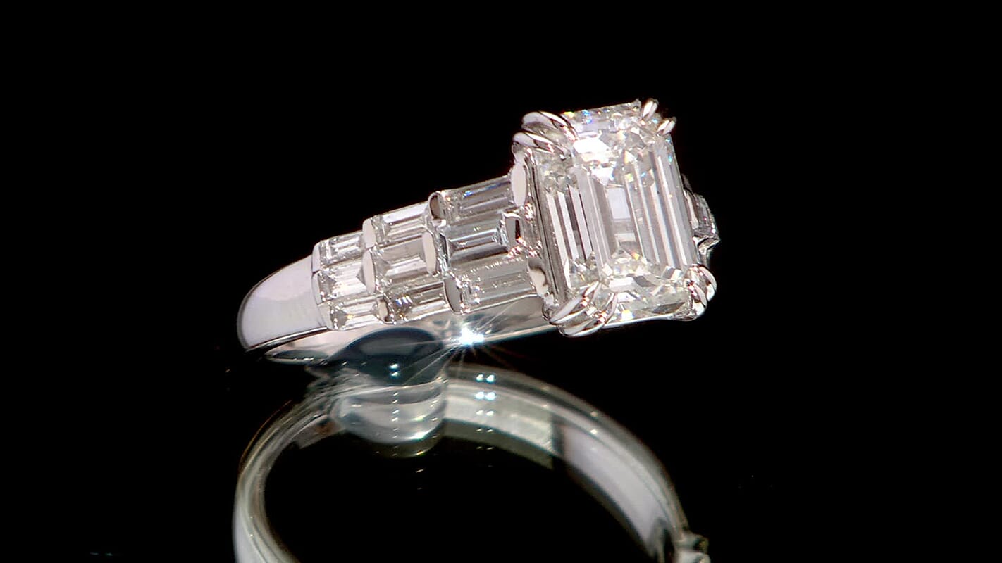 IGI Certified 950 Platinum Luxuriant Lab Grown Diamond (E-F, VS) Ring (Size 6.0) (5.70 g) 3.50 ctw