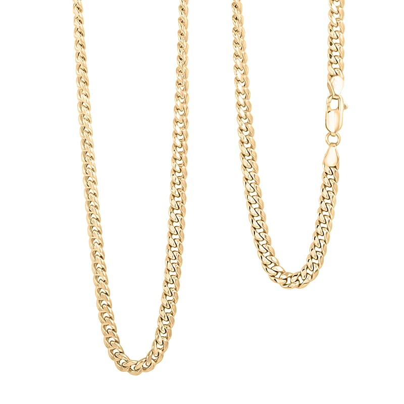 Miami Cuban Chain Necklace in 10K Yellow Gold 9.7 Grams 20 Inches