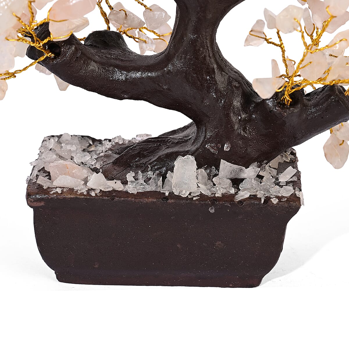 Livmore 150 Rose Quartz Gemstone Bonsai Tree (6 Inch) image number 5