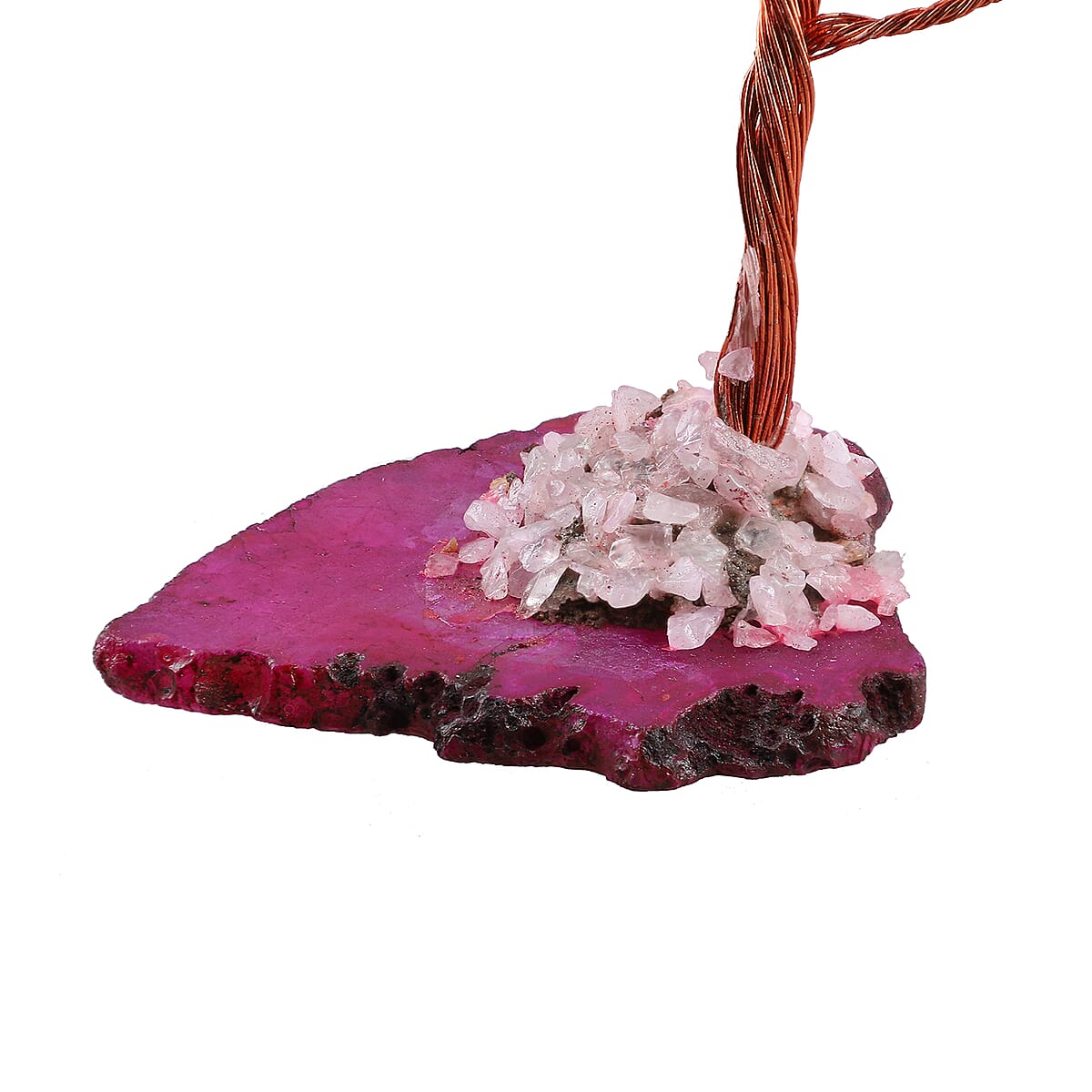 Livmore 150 Rose Quartz Gemstone Bonsai Tree With Agate Base - Pink image number 3
