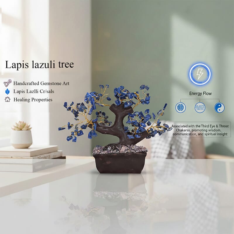 Livmore 150 Lapis Lazuli Gemstone Bonsai Tree (6 Inch)