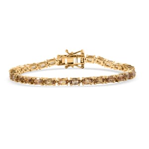 D'Joy Golden Turkizite 7.60 ctw Bracelet in 18K Vermeil Yellow Gold Over Sterling Silver (6.50 In)