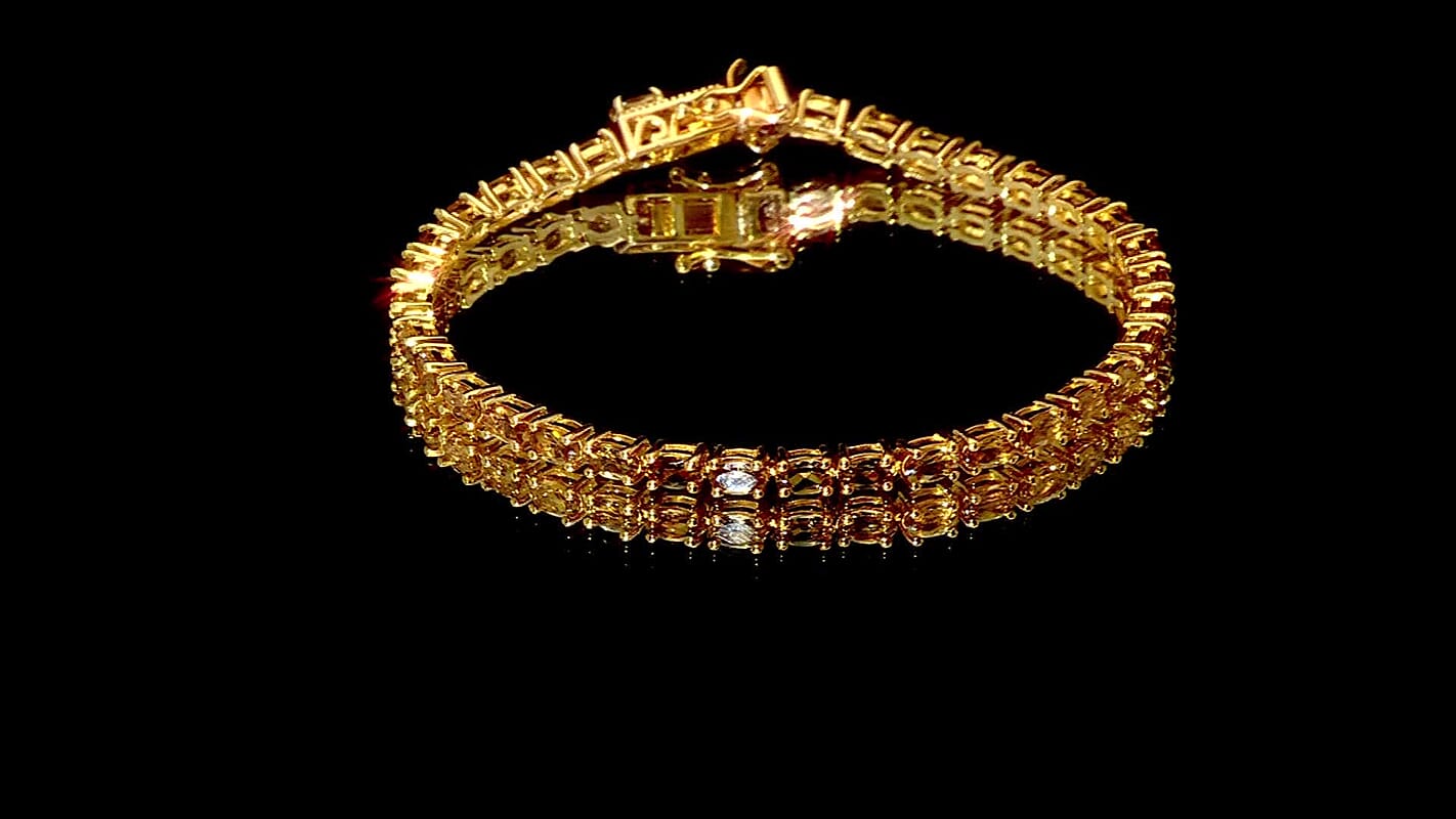 D'Joy Golden Turkizite Bracelet in 18K Vermeil YG Over Sterling Silver (6.50 In) 7.60 ctw