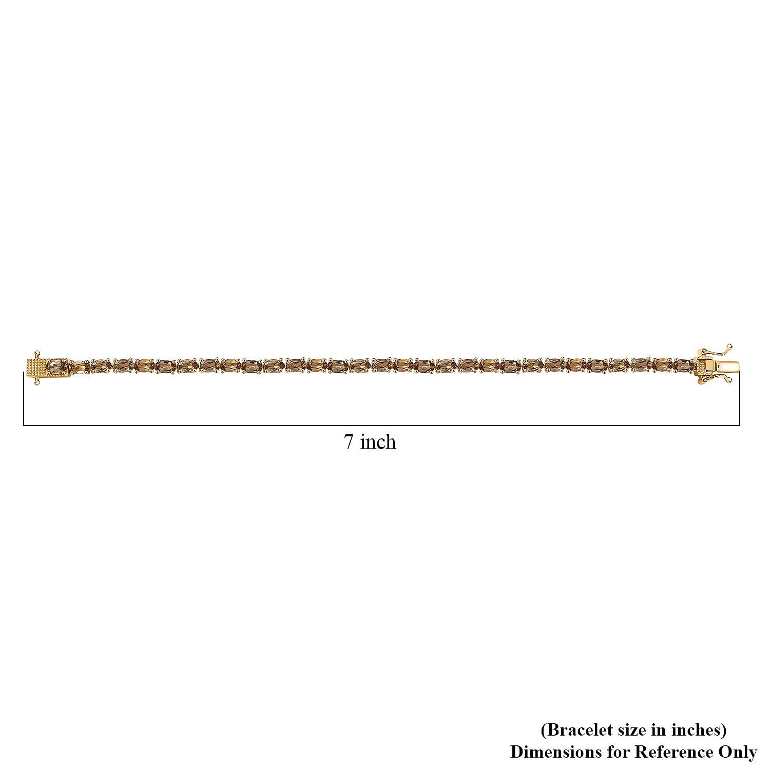 D'Joy Golden Turkizite 7.60 ctw Bracelet in 18K Vermeil Yellow Gold Over Sterling Silver (6.50 In)
