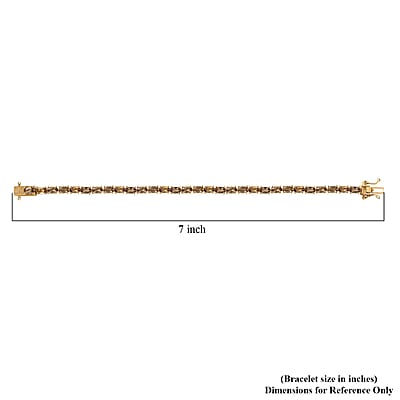 D'Joy Golden Turkizite 7.60 ctw Bracelet in 18K Vermeil Yellow Gold Over Sterling Silver (6.50 In)