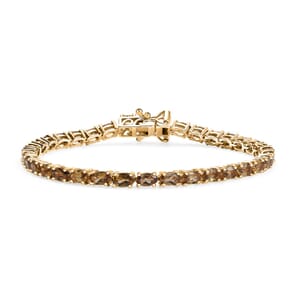 D'Joy Golden Turkizite 8.60 ctw Bracelet in 18K Vermeil Yellow Gold Over Sterling Silver (7.25 In)