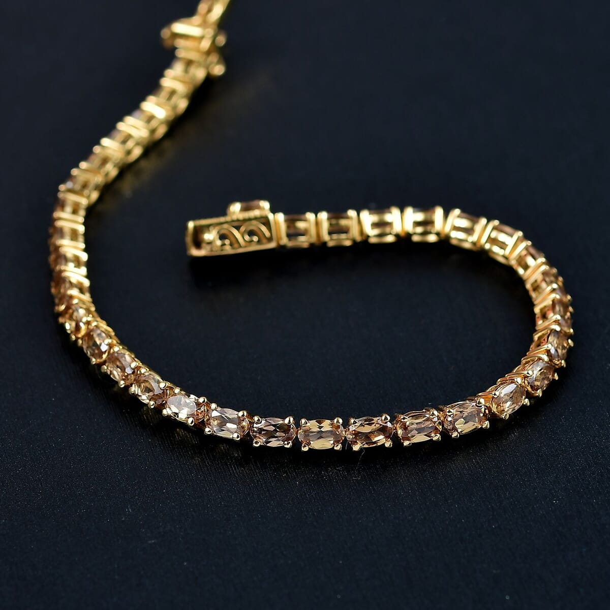 D'Joy Golden Turkizite 8.60 ctw Bracelet in 18K Vermeil Yellow Gold Over Sterling Silver (7.25 In) image number 1
