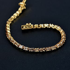 D'Joy Golden Turkizite 8.60 ctw Bracelet in 18K Vermeil Yellow Gold Over Sterling Silver (7.25 In)