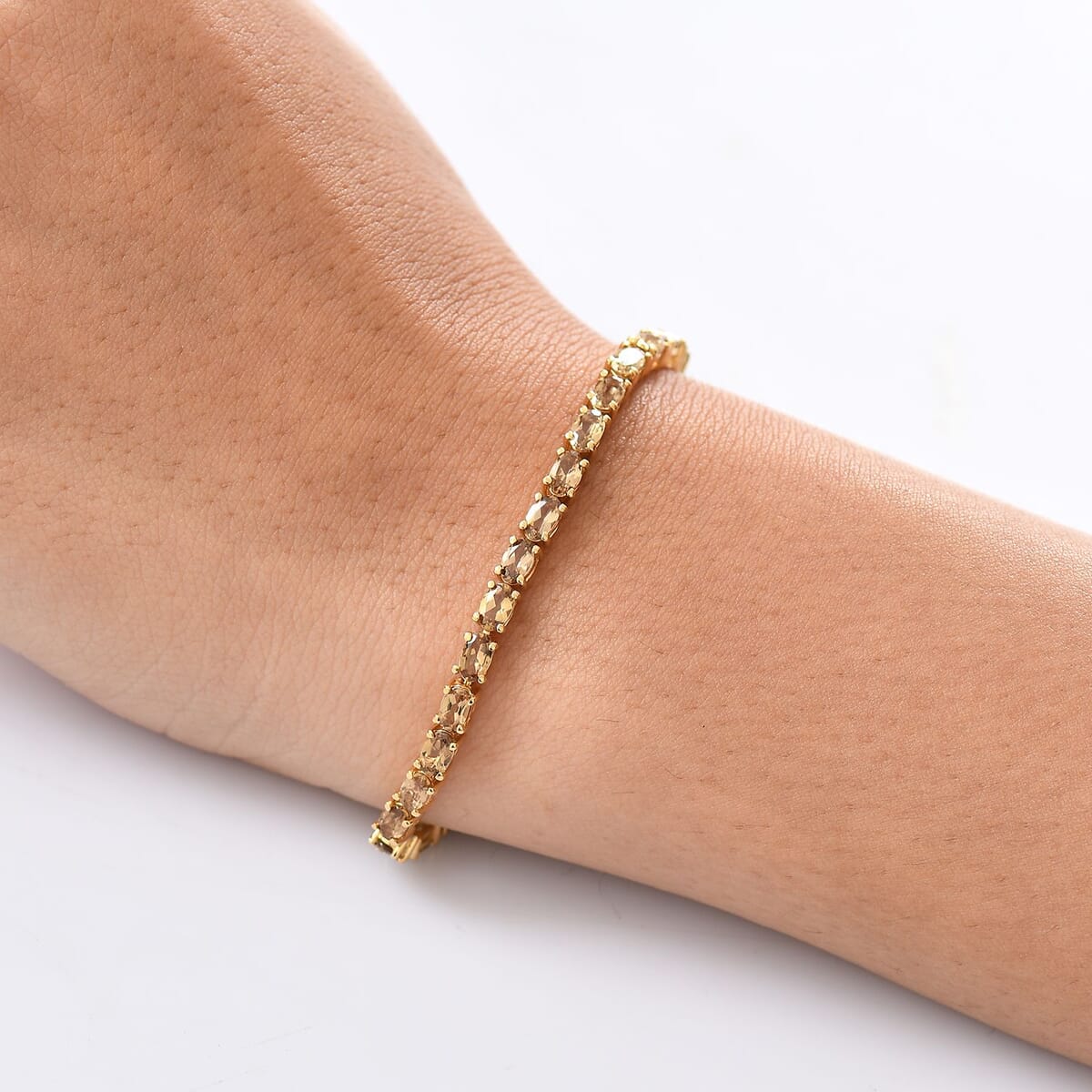 D'Joy Golden Turkizite 8.60 ctw Bracelet in 18K Vermeil Yellow Gold Over Sterling Silver (7.25 In) image number 2