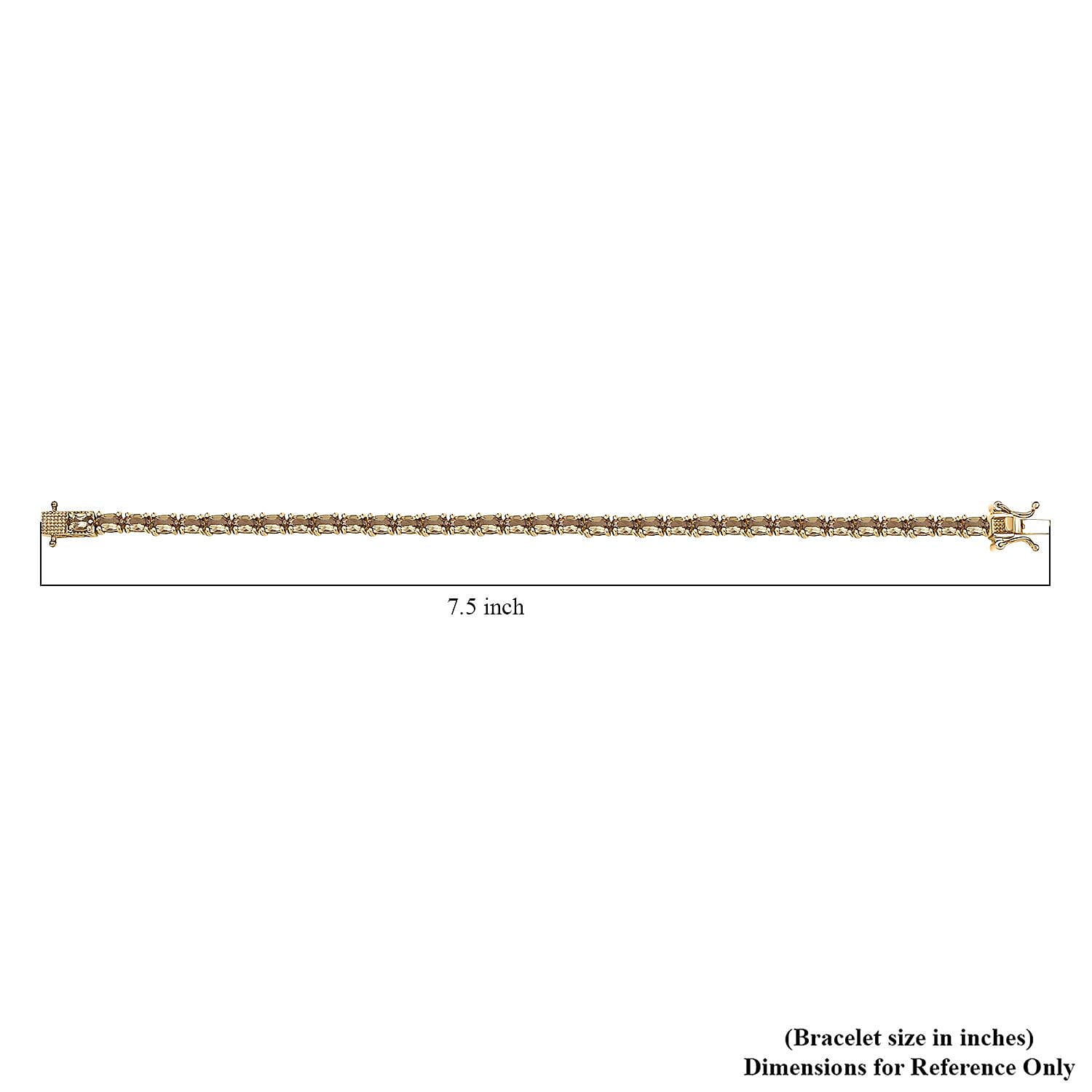 D'Joy Golden Turkizite 8.60 ctw Bracelet in 18K Vermeil Yellow Gold Over Sterling Silver (7.25 In)