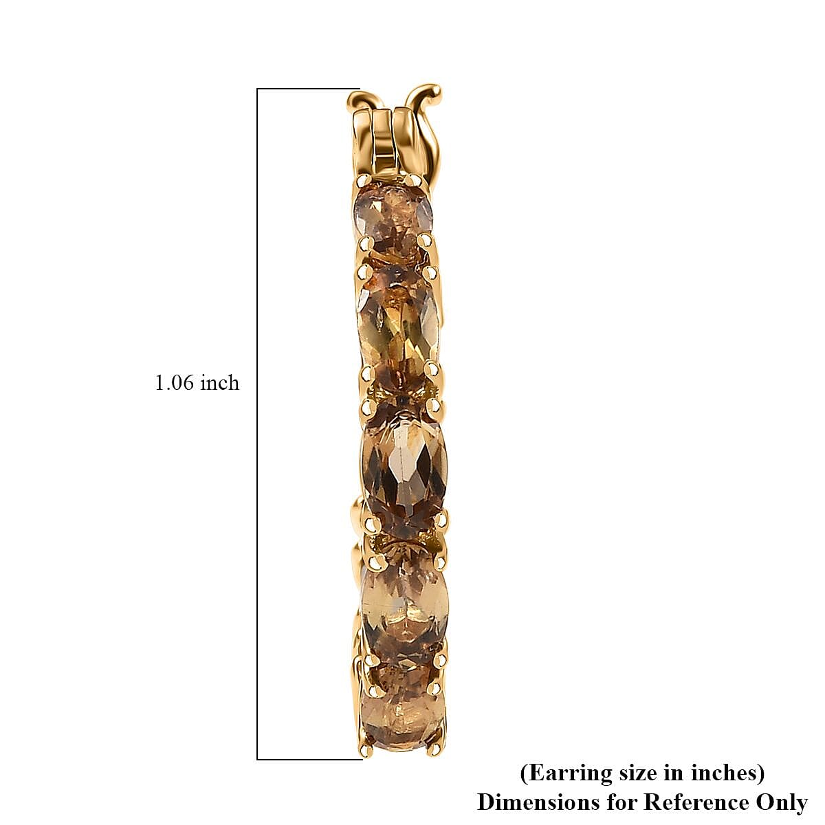 D'Joy Golden Turkizite 4.70 ctw Hoop Earrings in 18K Vermeil Yellow Gold Over Sterling Silver