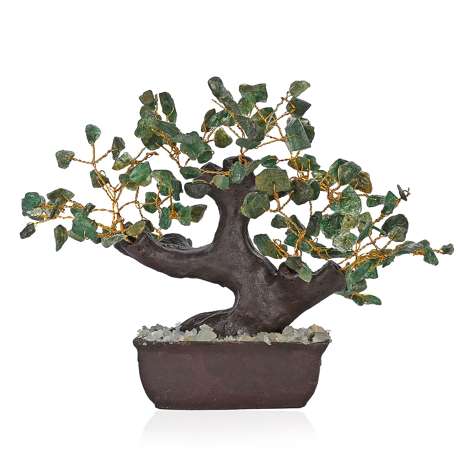 Livmore 150 Green Aventurine Gemstone Bonsai Tree (6 Inch)