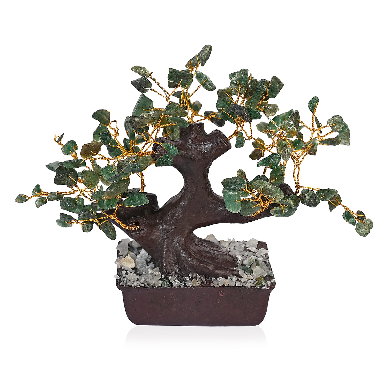 Livmore 150 Green Aventurine Gemstone Bonsai Tree (6 Inch)