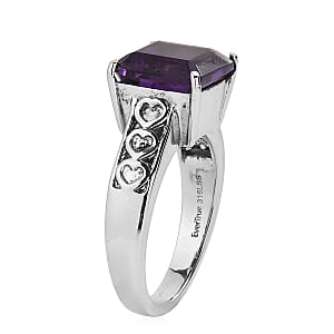 EverTrue African Amethyst Ring in Stainless Steel (Size 10.0) 4.70 ctw