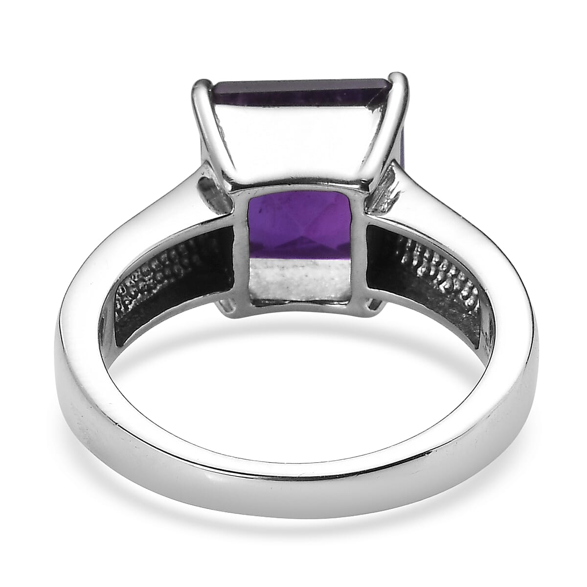 EverTrue African Amethyst Ring in Stainless Steel (Size 10.0) 4.70 ctw image number 4