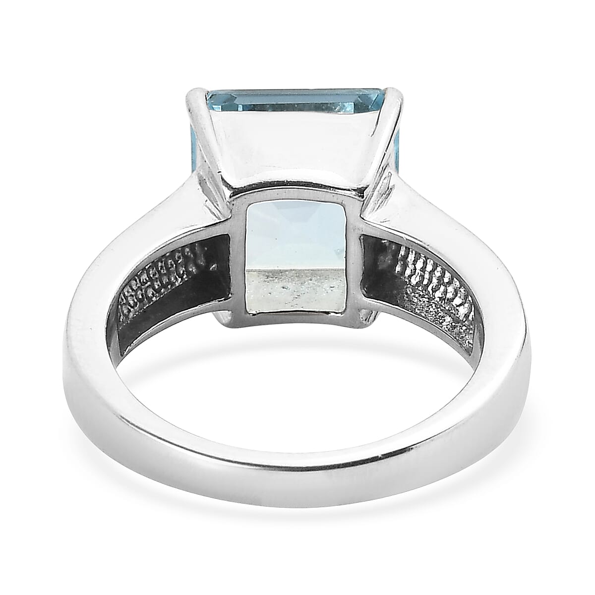 EverTrue Sky Blue Topaz 6.15 ctw Solitaire Ring in Stainless Steel (Size 8.0)