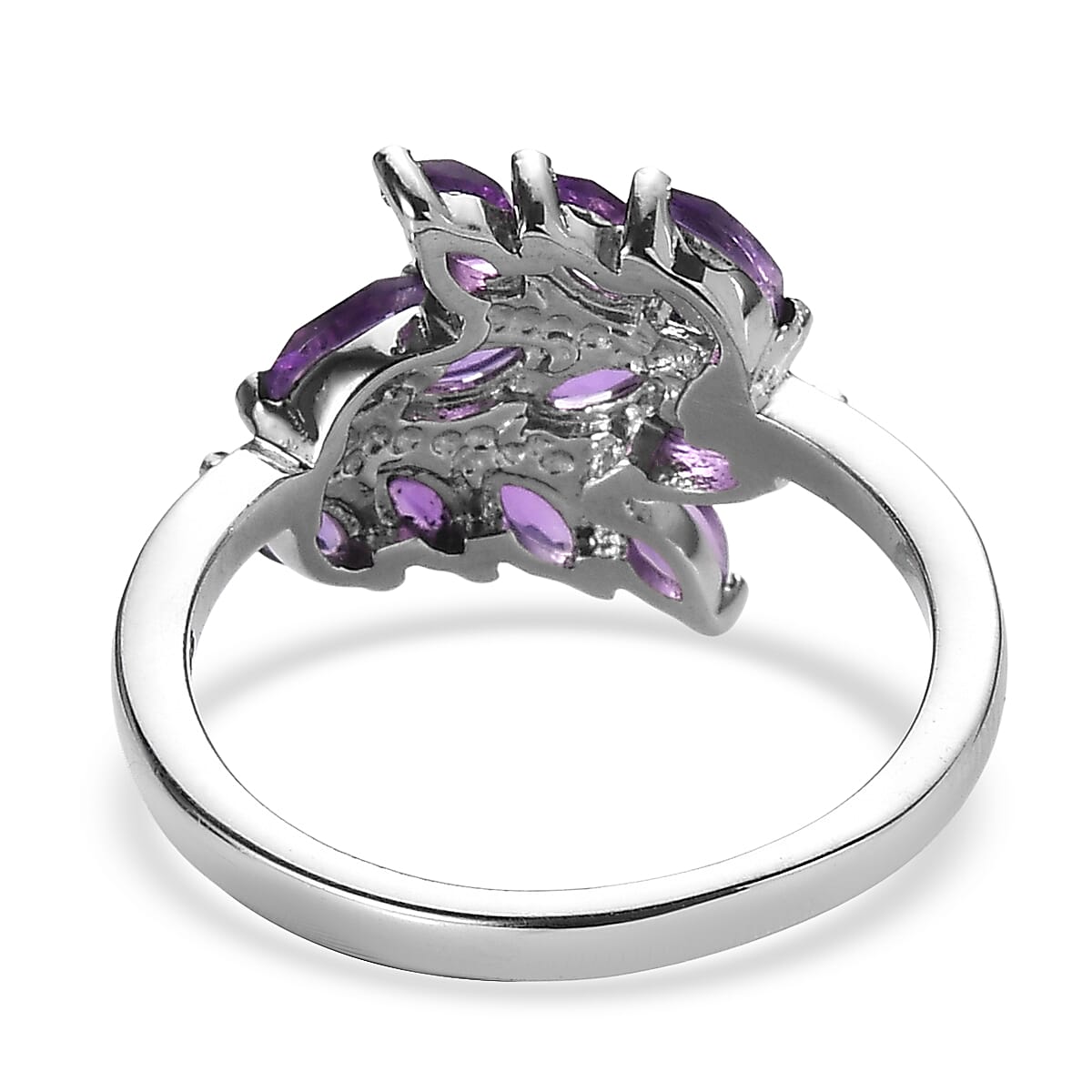 EverTrue African Amethyst 1.60 ctw Ring in Stainless Steel (Size 11.0)  image number 4