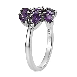 EverTrue African Amethyst 1.60 ctw Ring in Stainless Steel (Size 8.0) 