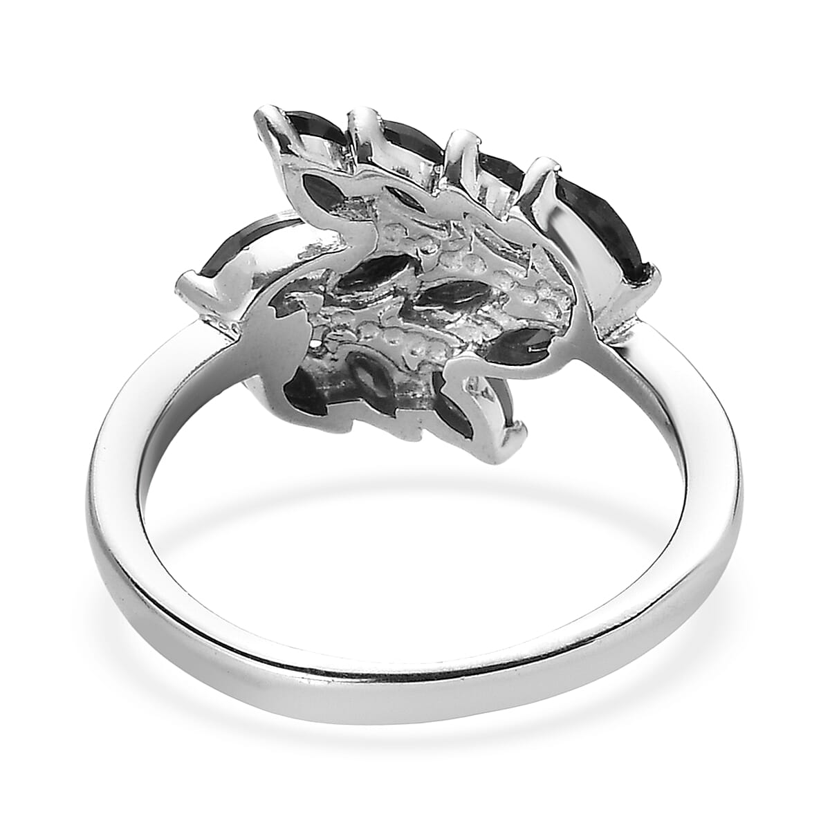 EverTrue Thai Black Spinel 2.20 ctw Ring in Stainless Steel (Size 6.0)  image number 4