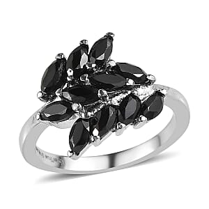 EverTrue Thai Black Spinel 2.20 ctw Ring in Stainless Steel (Size 7.0) 