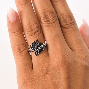 EverTrue Thai Black Spinel 2.20 ctw Ring in Stainless Steel (Size 7.0) 