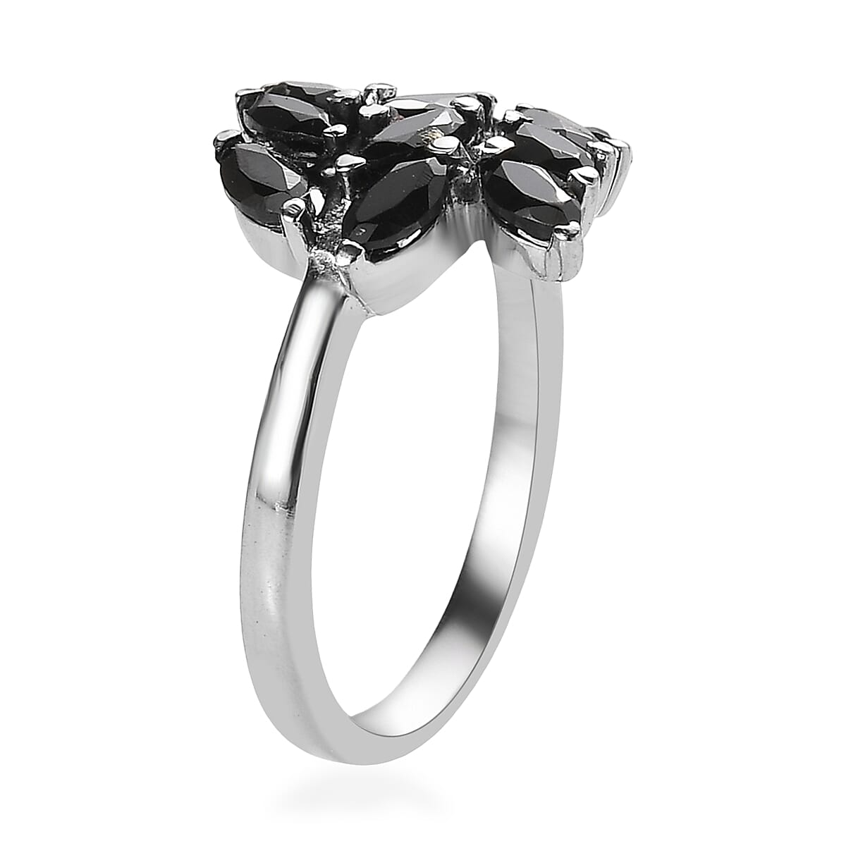 EverTrue Thai Black Spinel 2.20 ctw Ring in Stainless Steel (Size 8.0)  image number 3