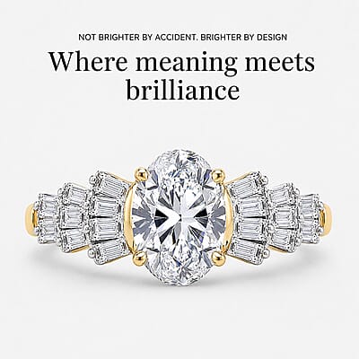 IGI Certified Luxuriant Lab Grown Diamond (E-F, VS) Ring in 10K Yellow Gold 1.55 ctw (Size 10.0)