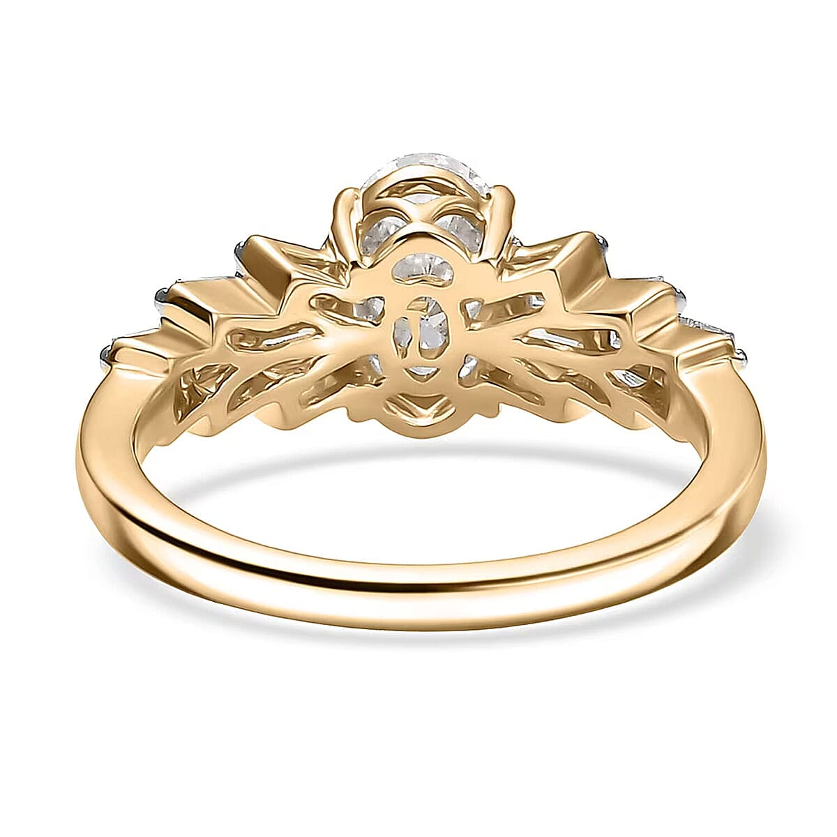 IGI Certified Luxuriant Lab Grown Diamond (E-F, VS) Ring in 10K Yellow Gold 1.55 ctw (Size 10.0) image number 7