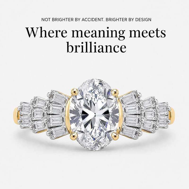 IGI Certified Luxuriant Lab Grown Diamond (E-F, VS) Ring in 10K Yellow Gold 1.55 ctw (Size 5.0)