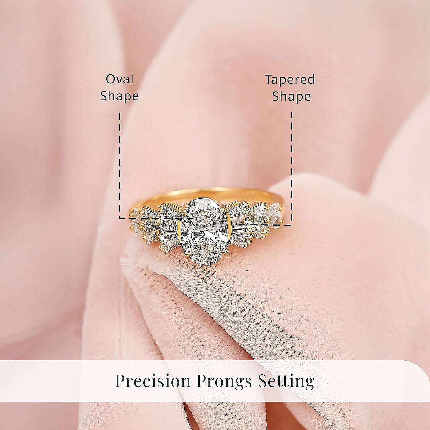 IGI Certified Luxuriant Lab Grown Diamond (E-F, VS) Ring in 10K Yellow Gold 1.55 ctw (Size 5.0)