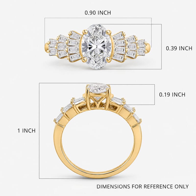 IGI Certified Luxuriant Lab Grown Diamond (E-F, VS) Ring in 10K Yellow Gold 1.55 ctw (Size 5.0)