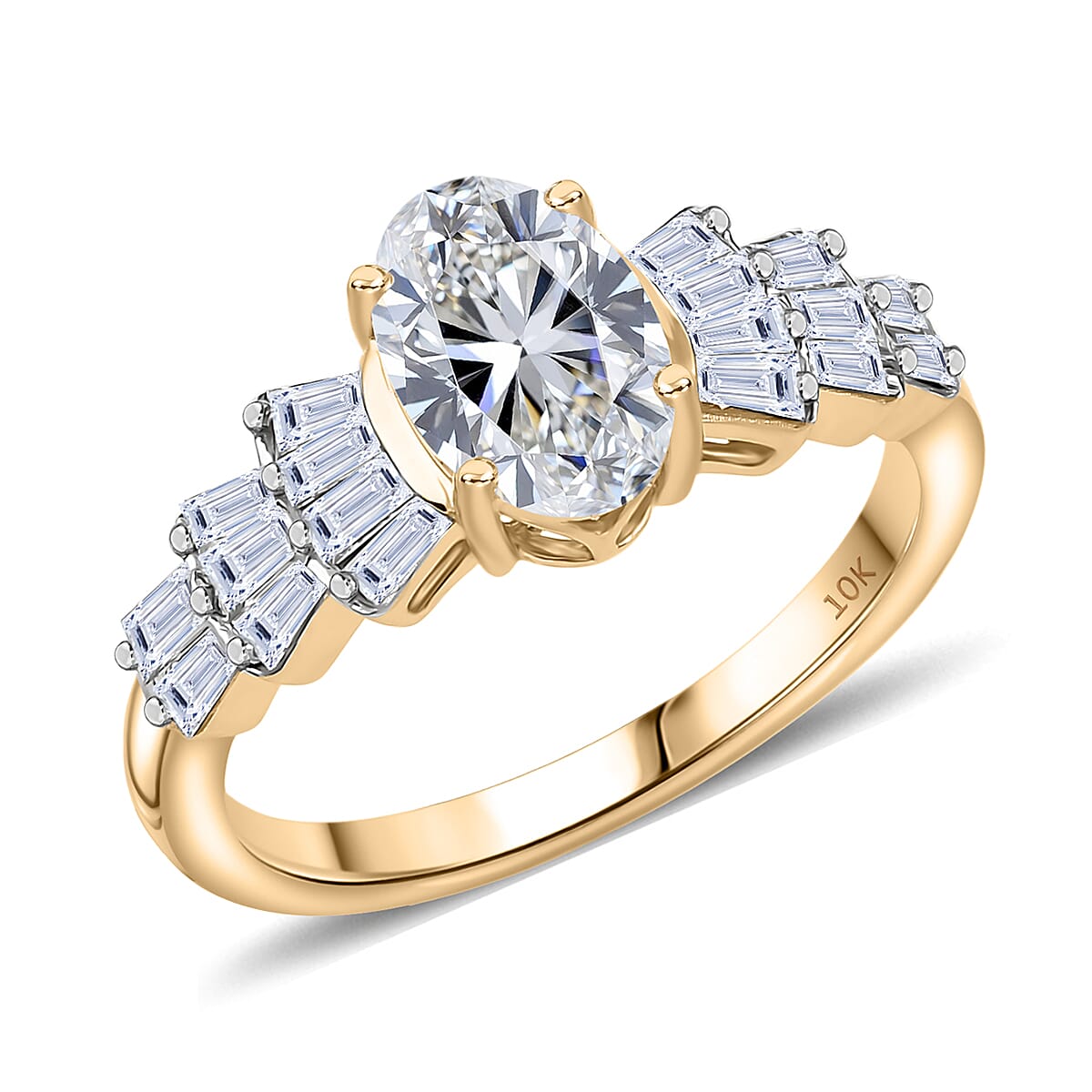 IGI Certified Luxuriant Lab Grown Diamond E-F VS 1.55 ctw Ring in 10K Yellow Gold (Size 6.0) image number 0