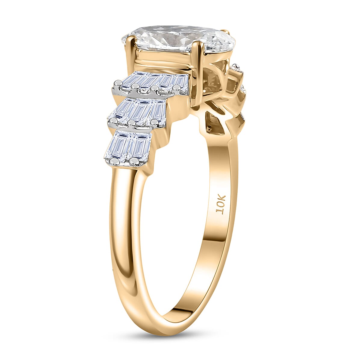 IGI Certified Luxuriant Lab Grown Diamond E-F VS 1.55 ctw Ring in 10K Yellow Gold (Size 6.0) image number 3
