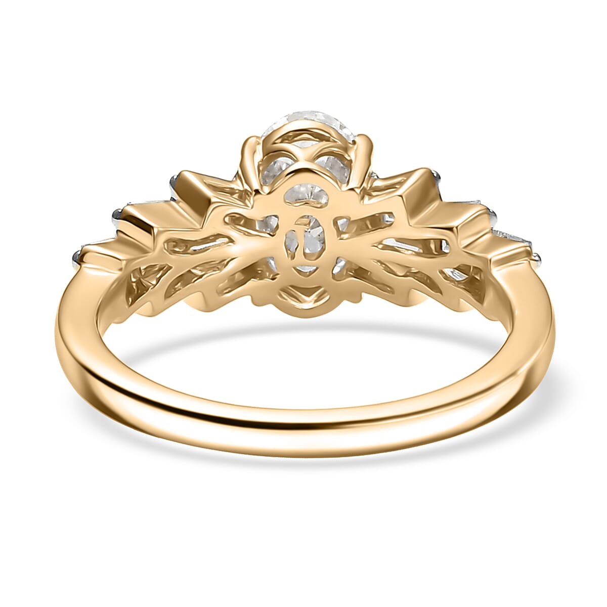 IGI Certified Luxuriant Lab Grown Diamond E-F VS 1.55 ctw Ring in 10K Yellow Gold (Size 6.0) image number 4