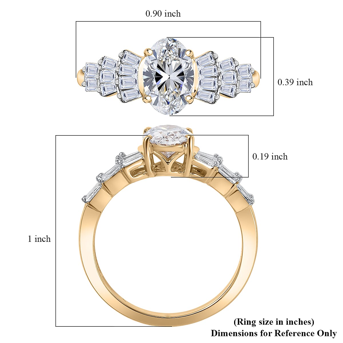 IGI Certified Luxuriant Lab Grown Diamond E-F VS 1.55 ctw Ring in 10K Yellow Gold (Size 6.0) image number 5