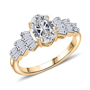 IGI Certified Luxuriant Lab Grown Diamond (E-F, VS) Ring in 10K Yellow Gold 1.55 ctw (Size 7.5)