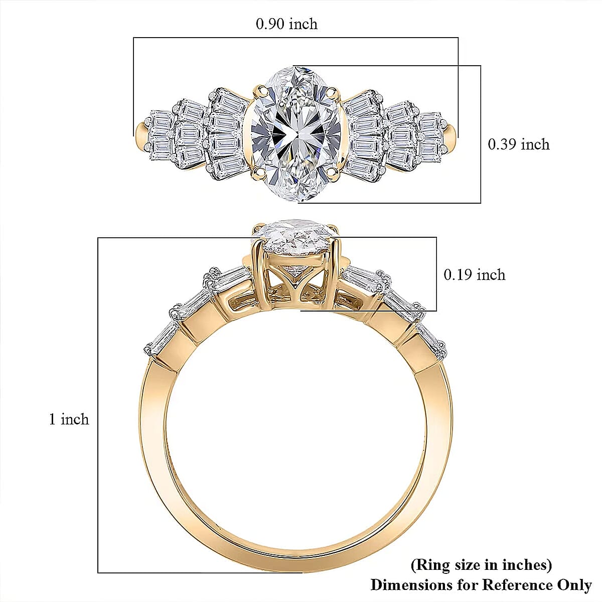 IGI Certified Luxuriant Lab Grown Diamond (E-F, VS) Ring in 10K Yellow Gold 1.55 ctw (Size 7.5) image number 6