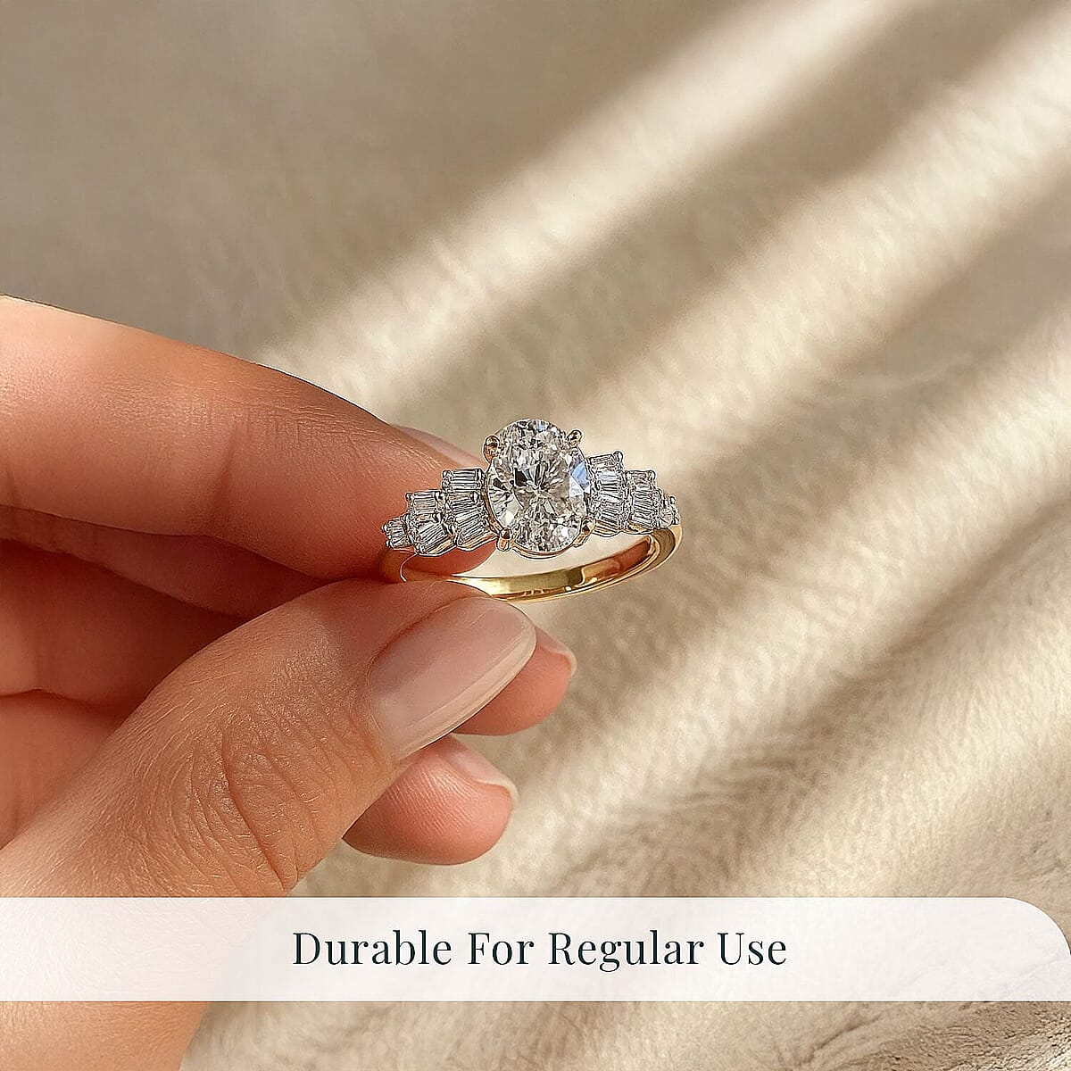 IGI Certified Luxuriant Lab Grown Diamond (E-F, VS) Ring in 10K Yellow Gold 1.55 ctw (Size 8.5) image number 5