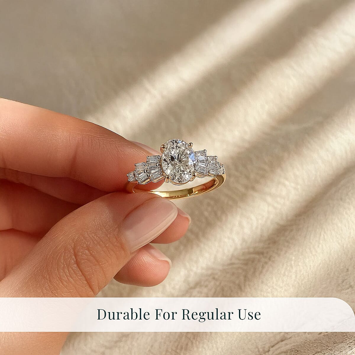 IGI Certified Luxuriant Lab Grown Diamond (E-F, VS) Ring in 10K Yellow Gold 1.55 ctw (Size 9.0) image number 5