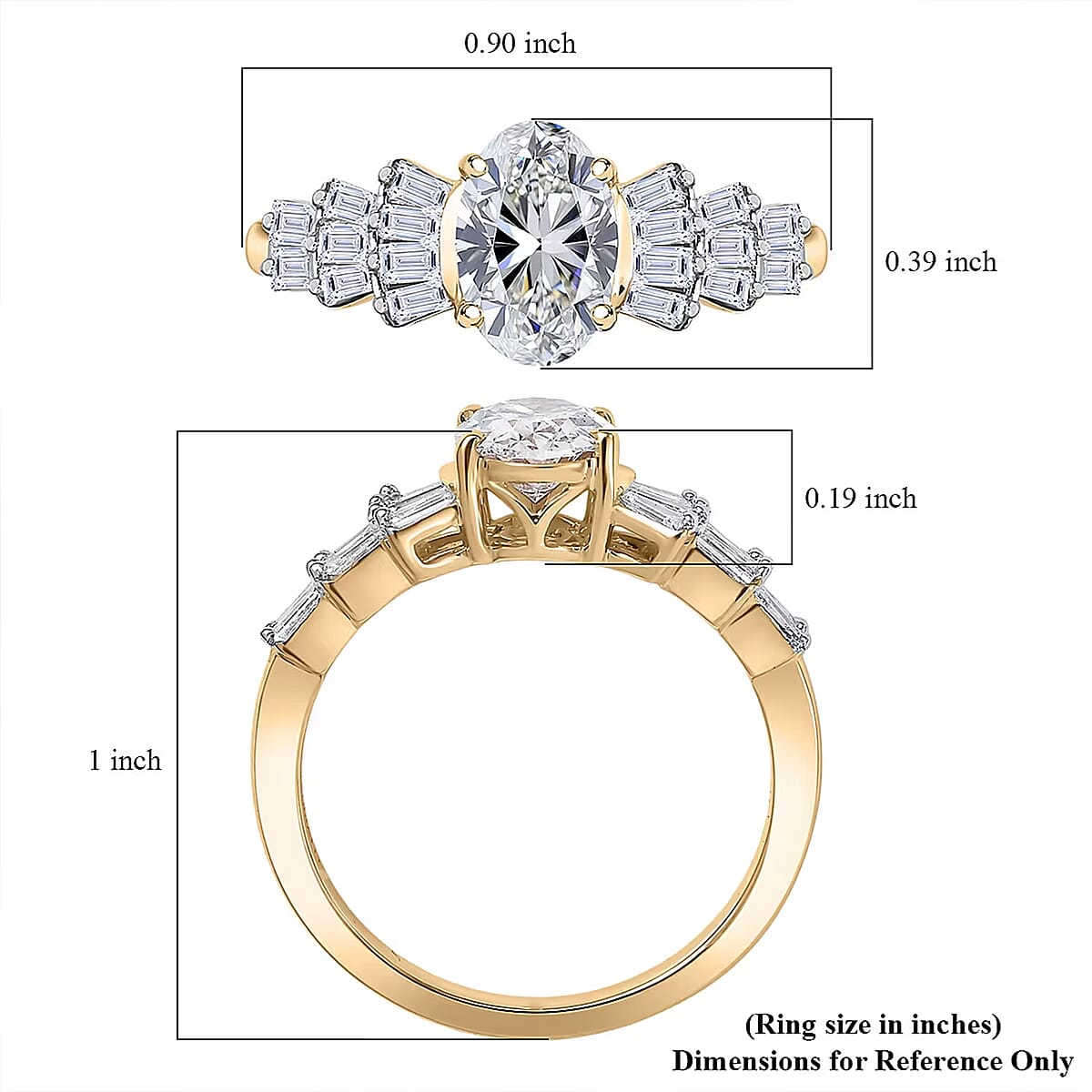 IGI Certified Luxuriant Lab Grown Diamond (E-F, VS) Ring in 10K Yellow Gold 1.55 ctw (Size 9.0) image number 6
