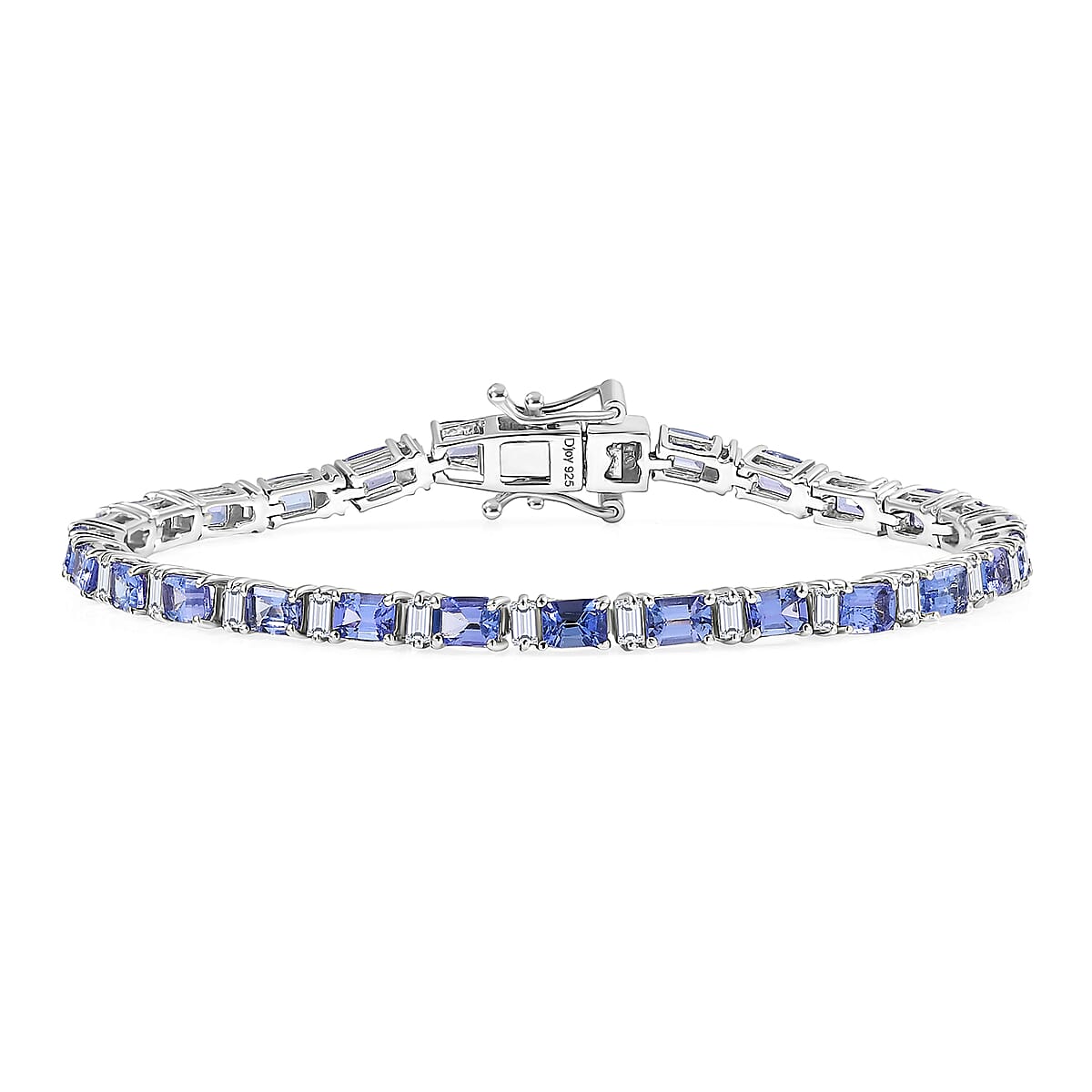 D'Joy Premium Tanzanite and Moissanite 7.10 ctw Floral Vine Bracelet in Rhodium Over Sterling Silver (6.50 In) image number 0