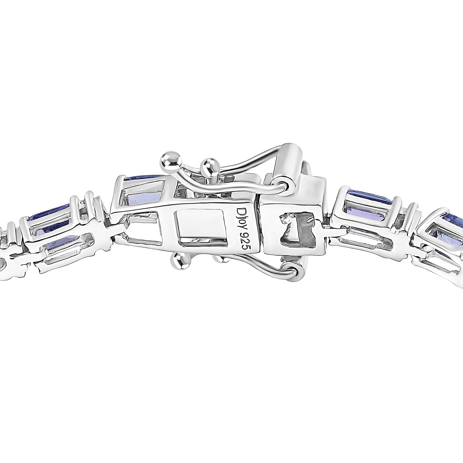 D'Joy Premium Tanzanite and Moissanite 7.10 ctw Floral Vine Bracelet in Rhodium Over Sterling Silver (6.50 In)