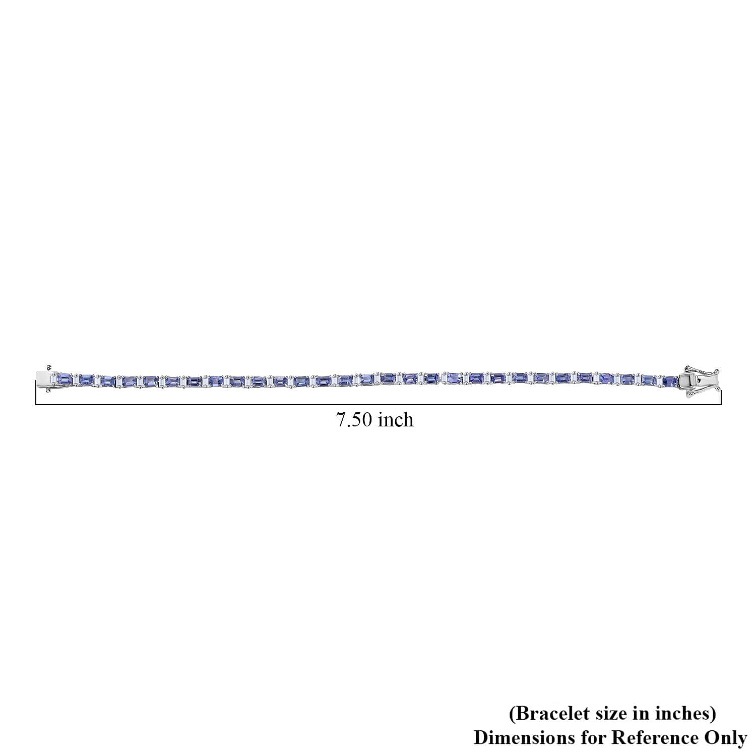 D'Joy Premium Tanzanite and Moissanite 7.90 ctw Floral Vine Bracelet in Rhodium Over Sterling Silver (7.25 In)